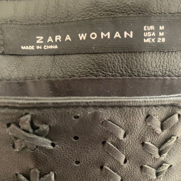 Zara Black Faux Leather Mini Skirt, medium - Picture 4 of 4